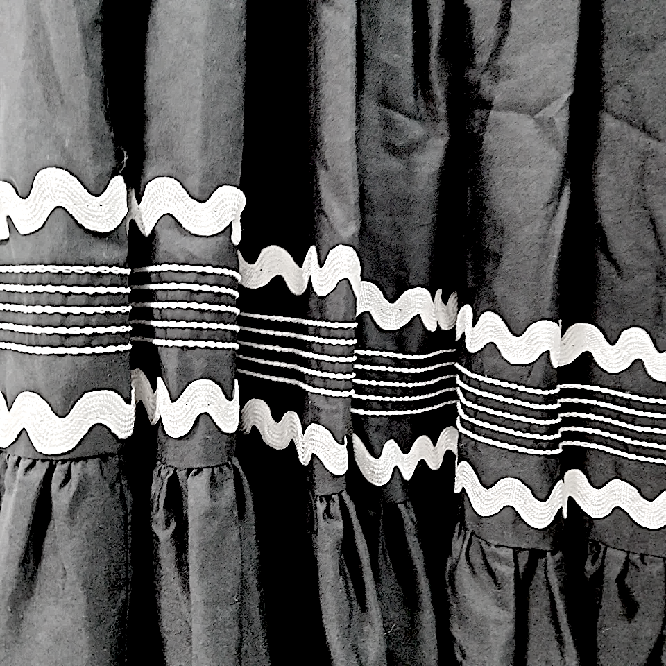 Christian Dior Paris. Black/White Accent Cotton Flare Skirt