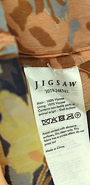 Jigsaw UK. Multi Color 00% Viscose Maxi Dress