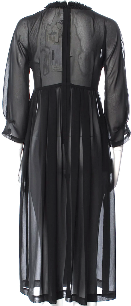 Comme des Garçons Comme des Garçons Japan. Black Semi Sheer 3/4 Sleeve Collection Dress