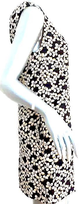 Marni Italy. Floral Print Silk Cutout-Back Shift Mini Dress