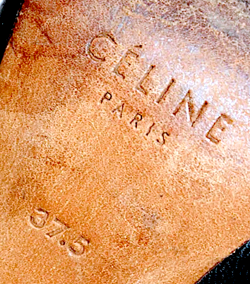 Celine Paris. BlackLeather Zipped Squared Toe Heel Accented Boots Size 37.5