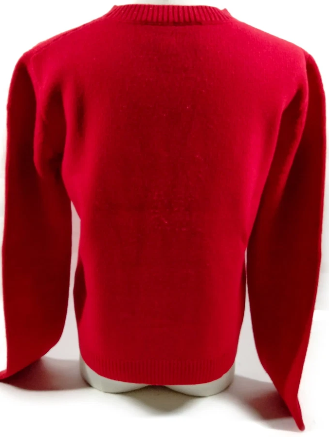 Gucci Italy. Red Illustration LOGO Wool Sweater Top
