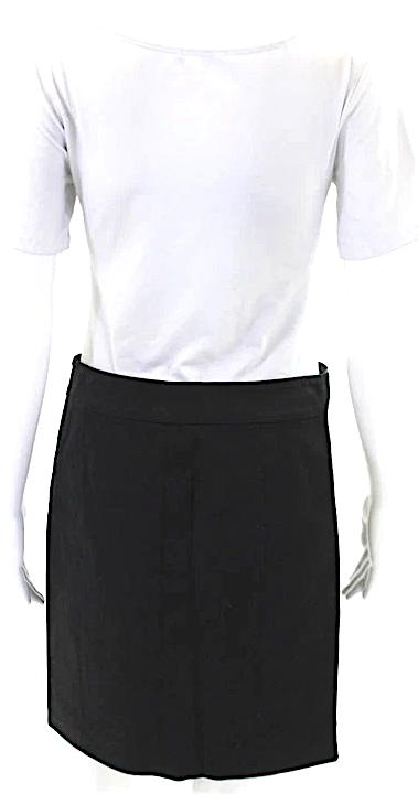 Gucci Italy. Black Cotton Zippered Belted Casual Mini Skirt