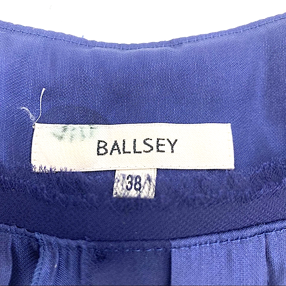 TOMORROWLAND JAPAN. BALLSEY. Blue Silk, Lined sleeveless Shirt Dress