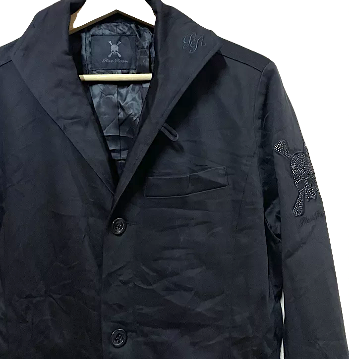 Roen By Hiromu Takahara Japan Designer Skull Logo Super Black Trench Coat