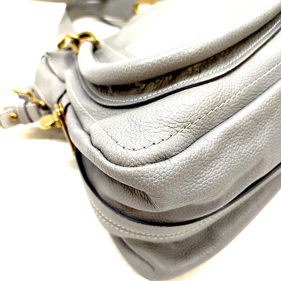 Chloe Paris. Gray Leather Crossbody Strap Shoulder Bag / Hand Bag
