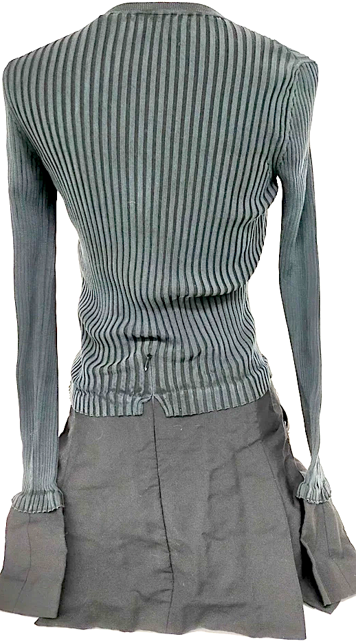 Burberry UK. Washed Black Wool, Cupro, Nylon Dress