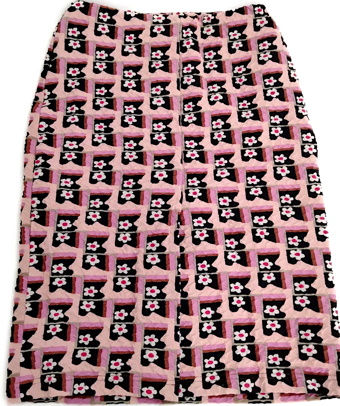 Prada Italy. Prada Vintage Geometric Pattern Polymaide, Elastane Blend Skirt
