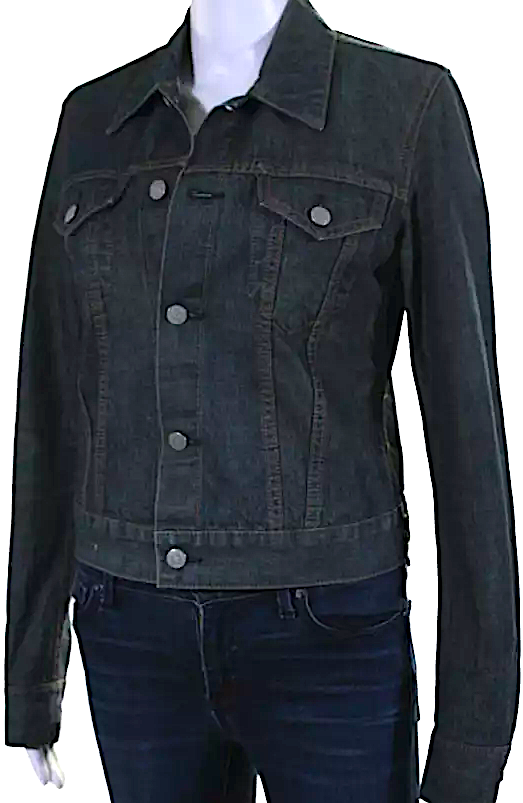 Dries Van Noten Belgium. Blue Medium Wash Collar Long Sleeve Denim Jacket