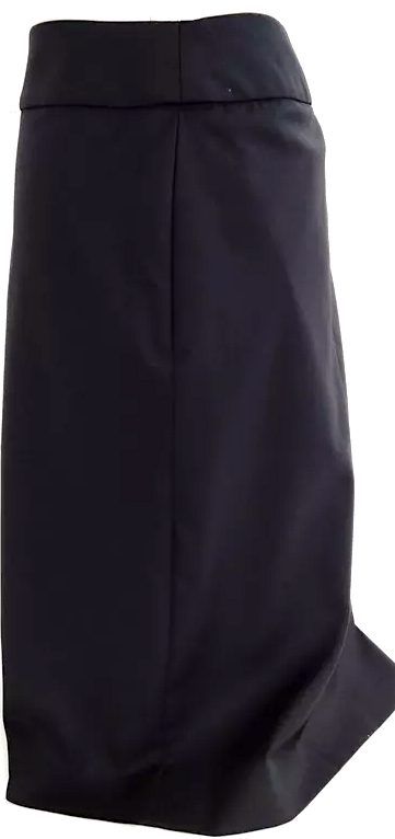 Hermes Paris. Black Wool Flap Skirt