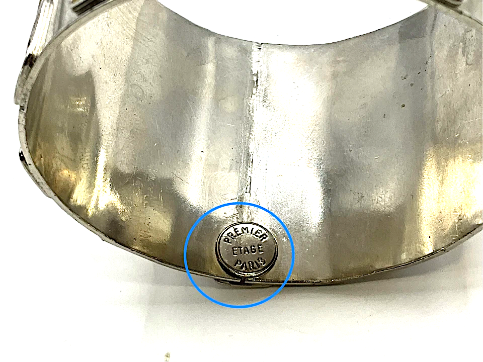 Premier Etage Paris. Vintage Silver And Gold Bangle Bracelet