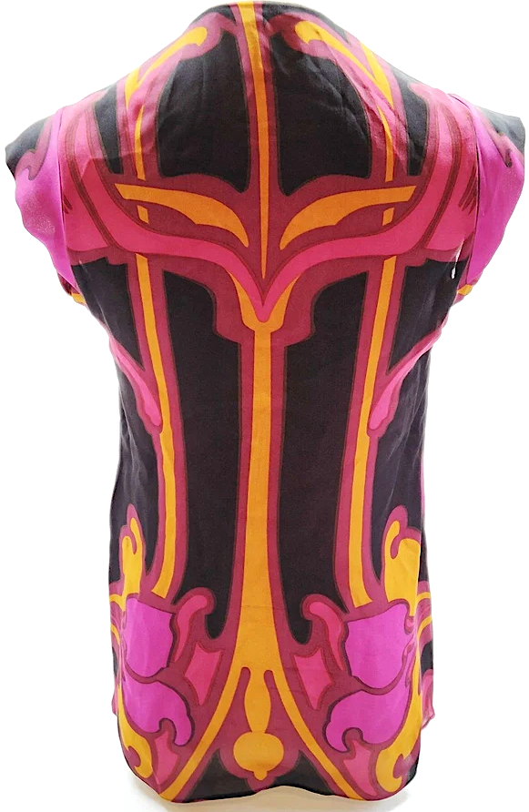 Gucci Italy. Vintage Silk Abstract Top