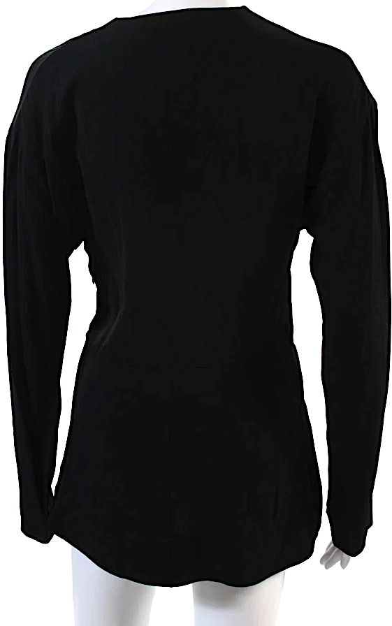 Marni Italy. Black Viscose Twist Knot V Neck Long Sleeves Mini Dress/Tunic
