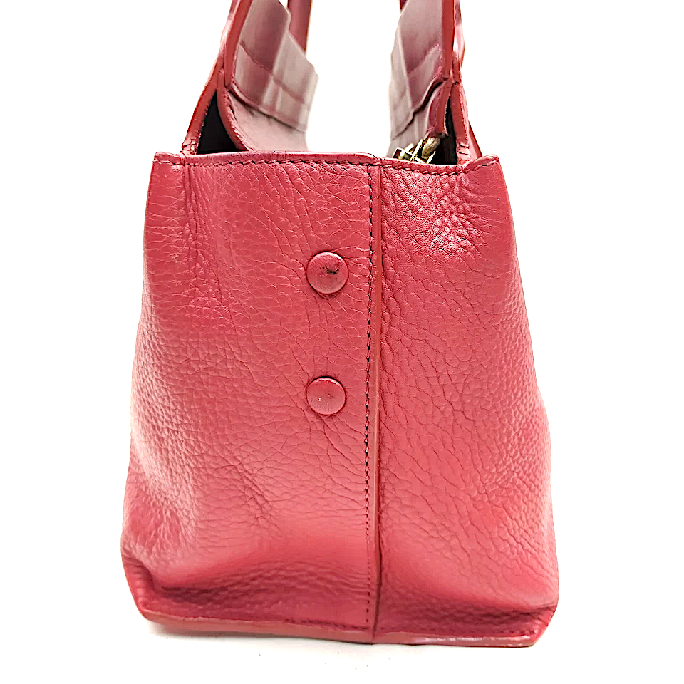 Chloe PARIS. Red Leather Shoulder Bag / Crossbody Strap Hand Bag