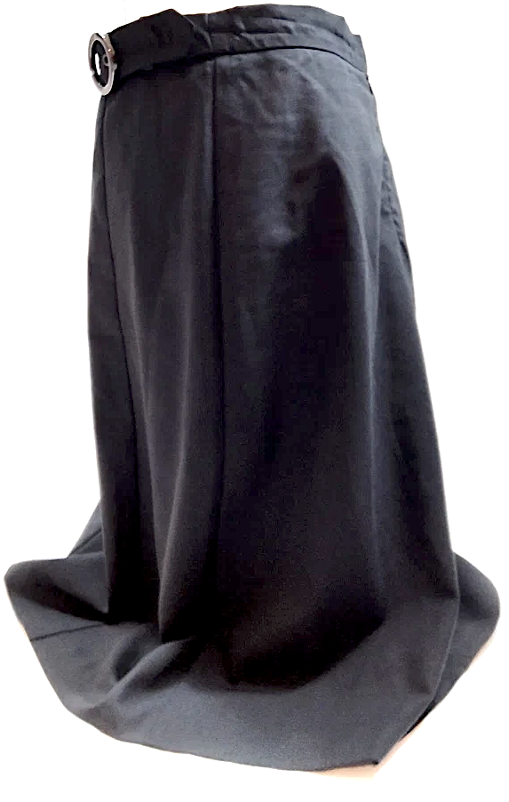 Fendi Italy. Vintage Black Wool, Rayon, Skirt