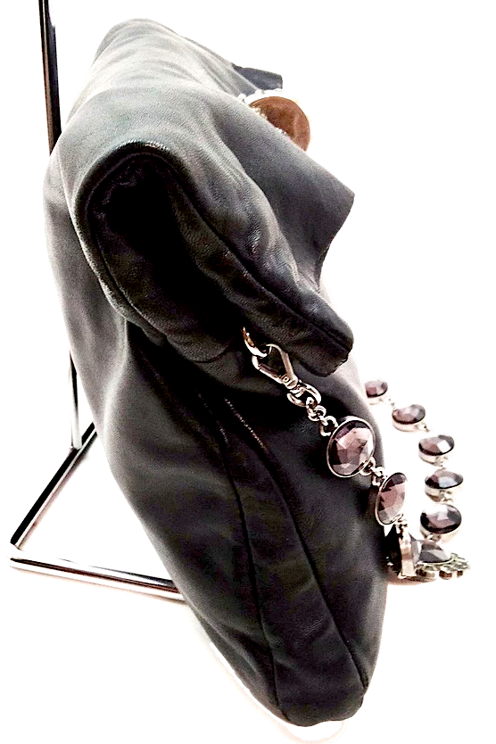 Miu Miu Italy. Black Leather Combo Clutch/ Shoulder Bag / Hand Bag