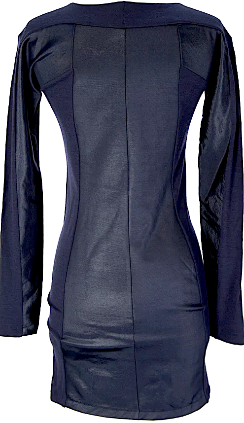 SURFACE TO AIR PARIS. NEW W/TAG Navy Viscose Blend Melange Noa Dress