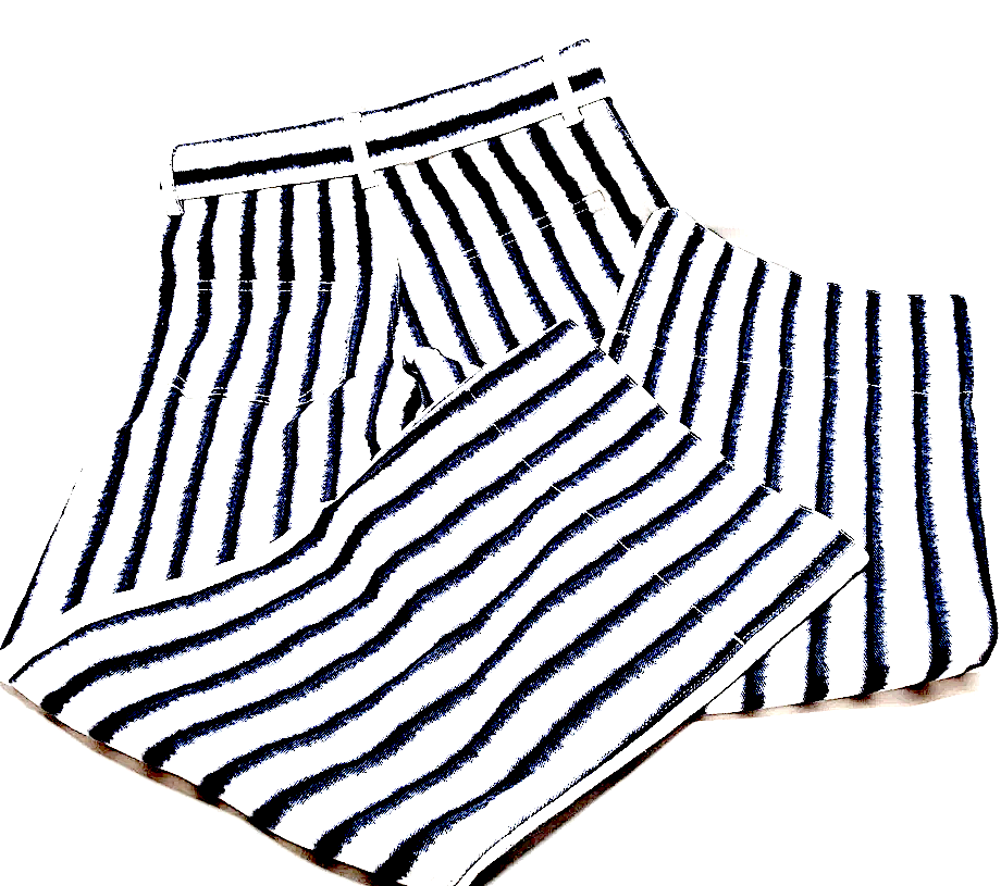 Christian Dior Paris. White/Blue Dyed Cotton/Elastane Pants Made in Portugal