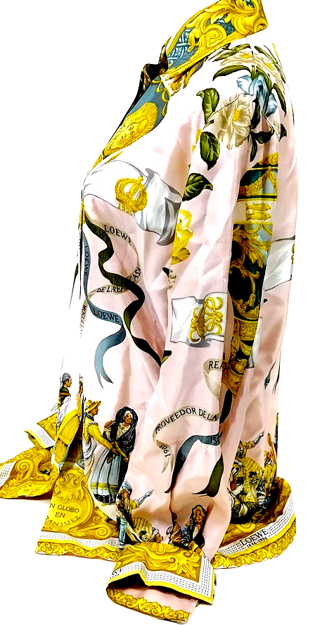 LOEWE MADRID. Multi-Color Silk Scarf Print Top