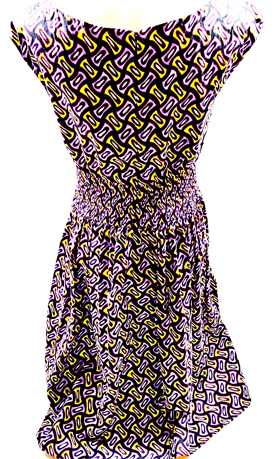Prada Italy. Vintage Print Cotton/Elastane Dress