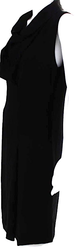 Joseph LONDON. Black Drape Neck Sleeveless A-Line Dress