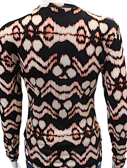 Ulla Johnson NY. Brown/Pink Ikat Print Long Sleeves Shirt