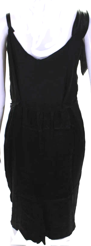 Nina Ricci Paris. Black V-Neck Sleeveless Drape Detail Shift Dress S
