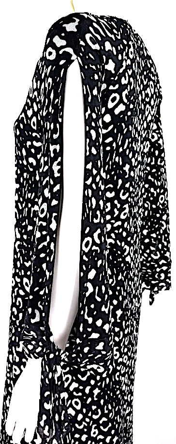 Jean-Paul Gaultier Paris. "Fuzzi" Line. Black/White Print Asymmetrical Dress