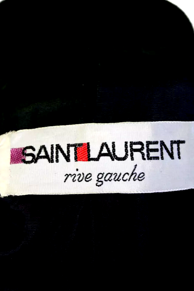 Saint Laurent Rive Gauche Paris. Black Wool Double Breasted Button Down Jacket