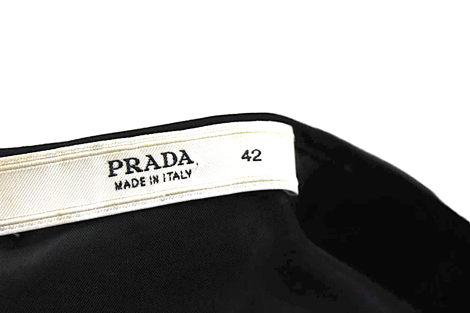 Prada Italy. Black Silk Sleeveless Full Length A Line Maxi Dress