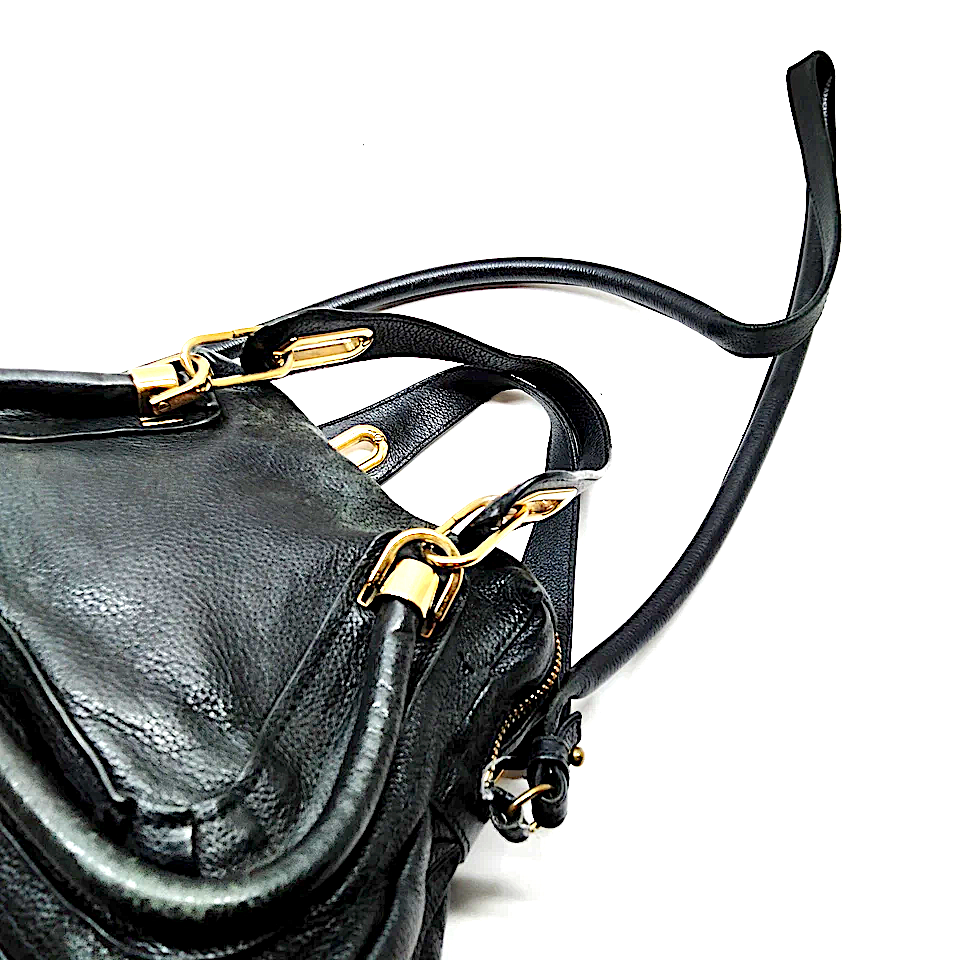 CHLOE PARIS. Vintage Phoebe Philo Black Leather Mini Shoulder Bag / Hand Bag