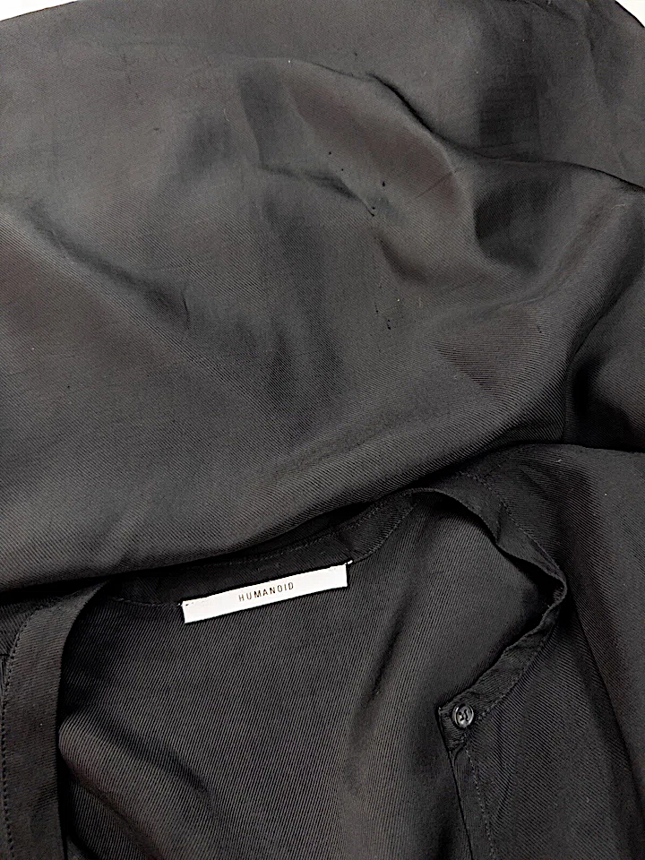 Humanoid Amsterdam. Cupro Viscose Black Swing Oversized Lagenlook Dress