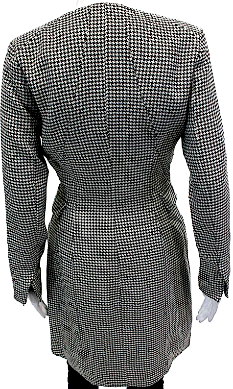 Jason Wu Long Sleeves V-Neck Wool Houndstooth Double Breasted Jacket