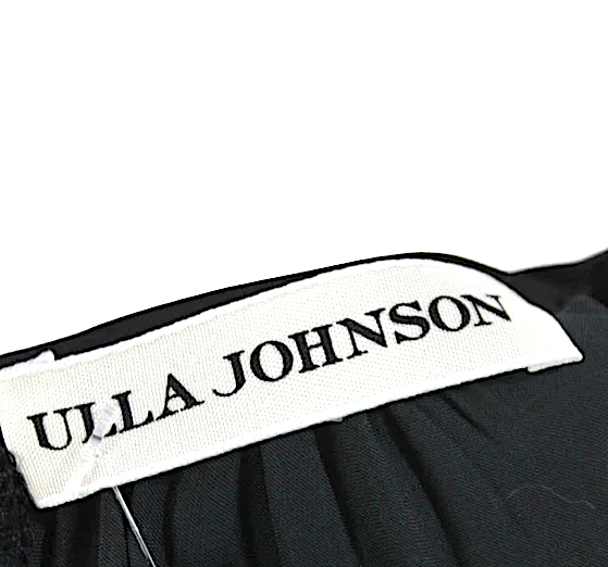 Ulla Johnson NY. Black Cotton Textured Short Sleeve Tiered Dress
