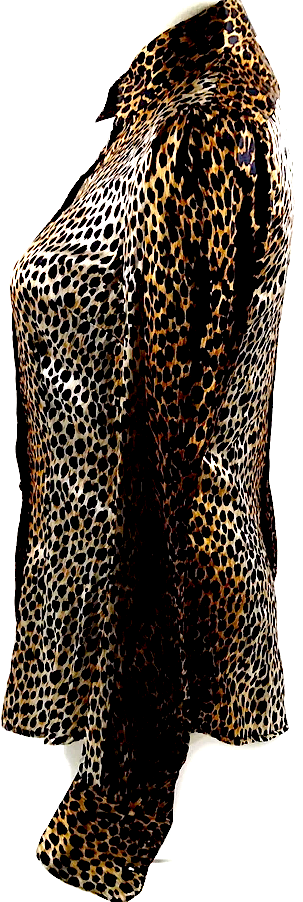 DOLCE & GABBANA ITALY. D&G. Animal Print Silk Polyurethane Top