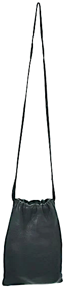 Aeta JAPAN. BLACK LAMBSKIN LUXURY SHOULDER BAG - POUCHETTE LONG SHOULDER STRAP Shoulder Bag