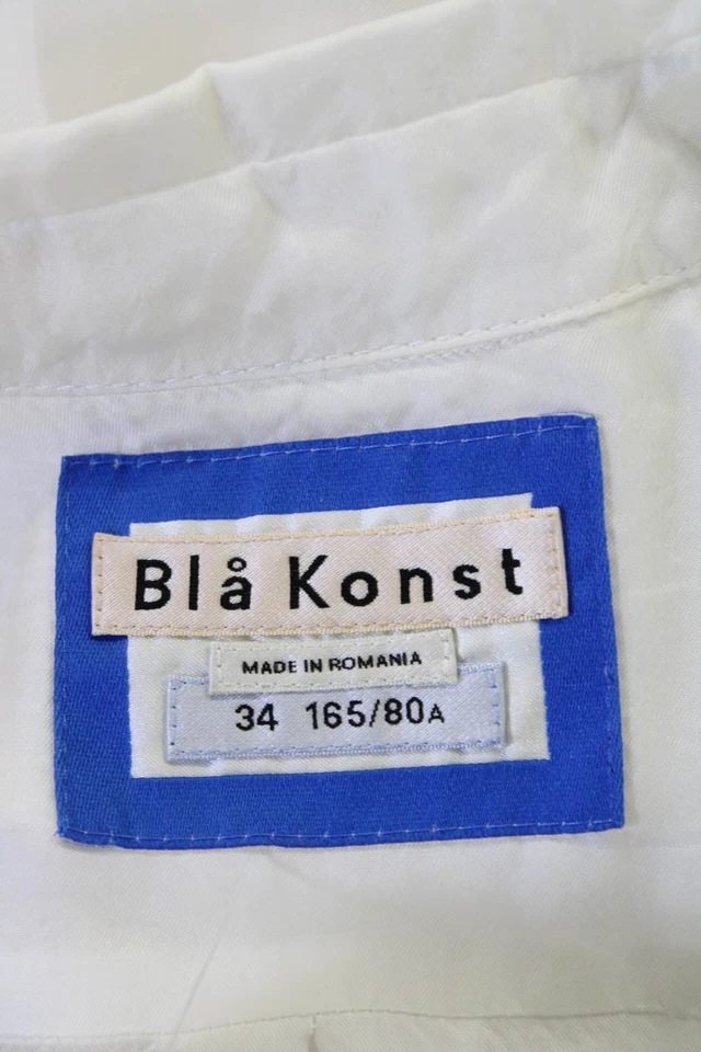 ACNE Studios Sweden. White Vegan Silk Long Sleeve Button Down Blouse