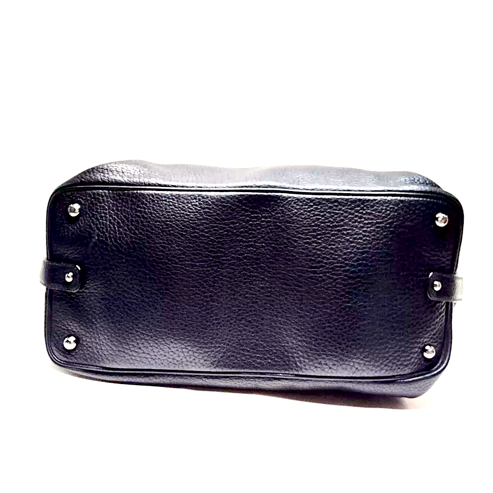 Dolce & Gabbana Italy. Black Leather Shoulder Bag / Hand Bag Classic Leopard Lined Interior