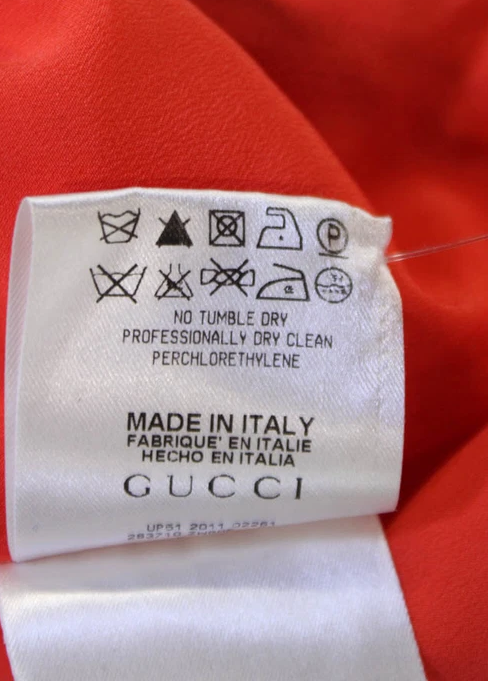 Gucci Italy. Multi Colored Tiered Silk Sleeveless Knee Length Dress