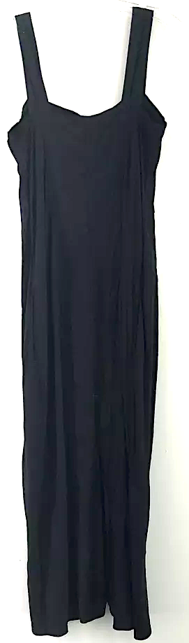 Marithe Francois Girbaud Paris. Black Button Up Sleeveless Maxi Dress