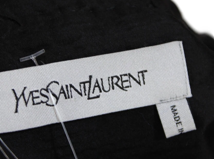 Yves Saint Laurent Paris. Black Silk Scoop Neck Sleeveless Mini Shift Dress