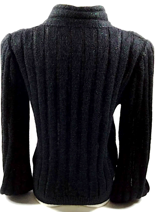 Christian Dior Paris. Black Wool/Nylon Blend Top