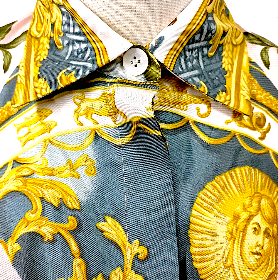 LOEWE MADRID. Multi-Color Silk Scarf Print Top