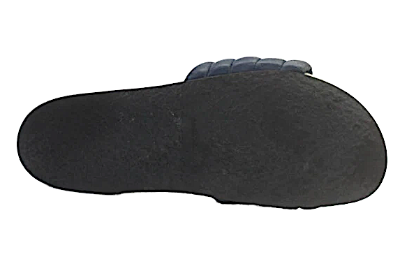 Isabel Marant Paris. Navy Leather Quilted Single Strap Slide Sandals Size 39