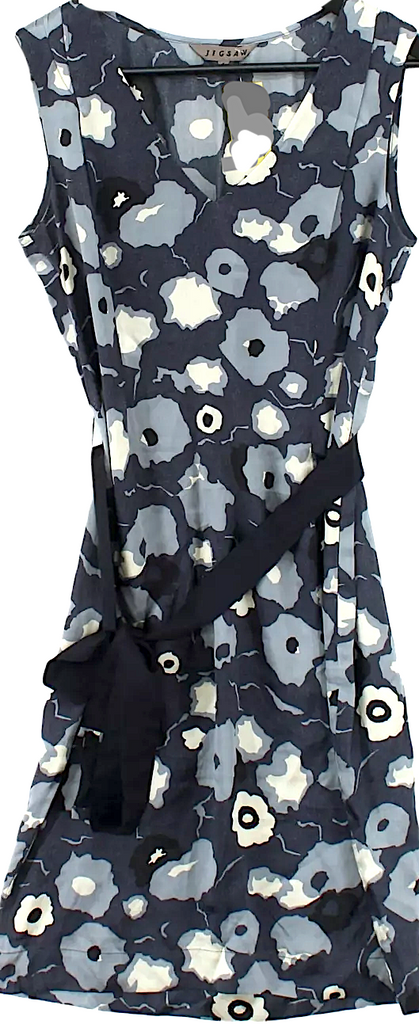 Jigsaw London UK. Blue Floral 00% Viscose Sleeveless Maxi Dress