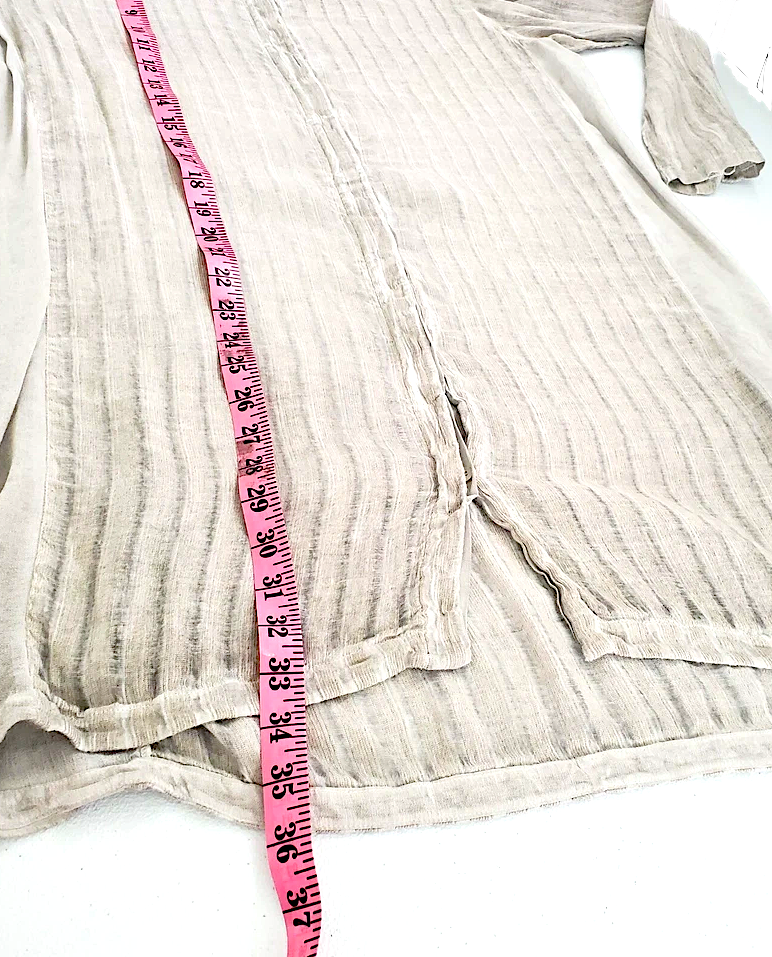 Transit Par Such Italy. Tan Sheer Minimalist Lagenlook Linen Tunic Top / Mini Dress