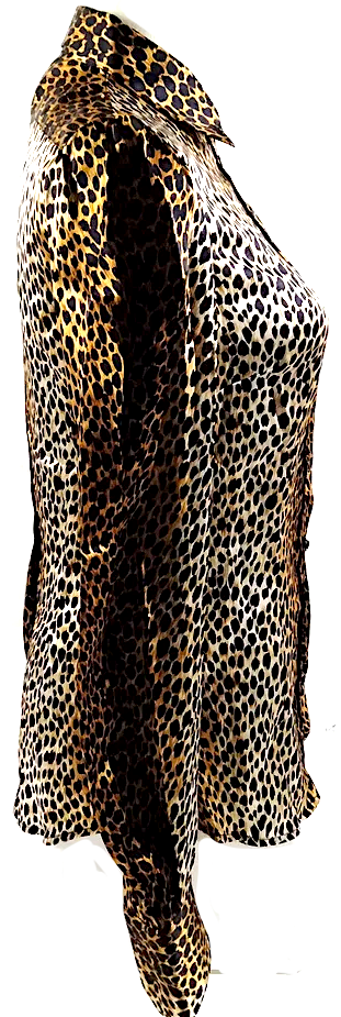 DOLCE & GABBANA ITALY. D&G. Animal Print Silk Polyurethane Top