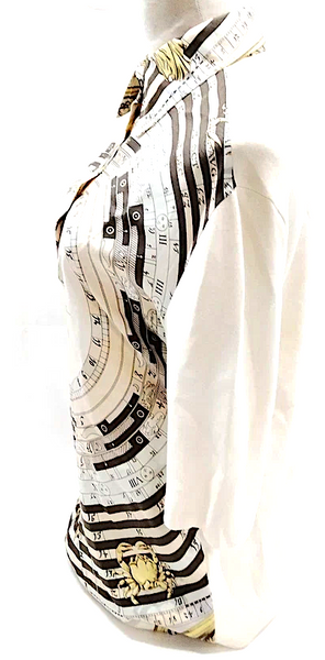 Hermès Vintage Silk Blouse Shirt HERMES, Hermes Scheherazade Silk Blouse Top Shirt, Floral Pattern