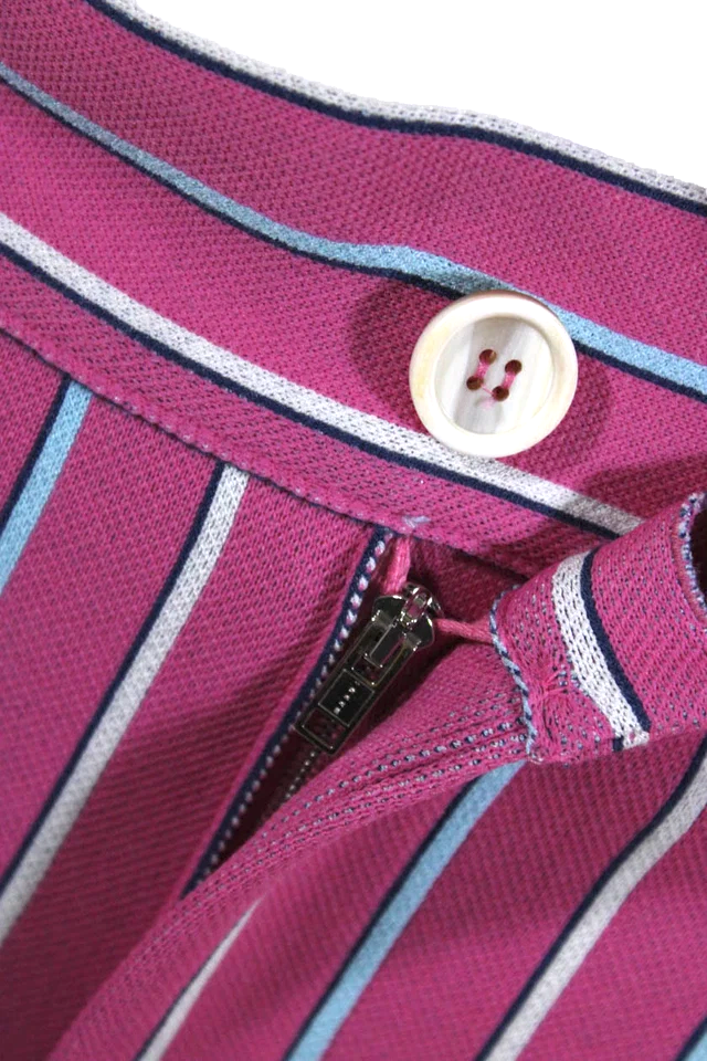 Marni Italy. Pink Striped Jacquard Technical Knit Flare Leg Pants