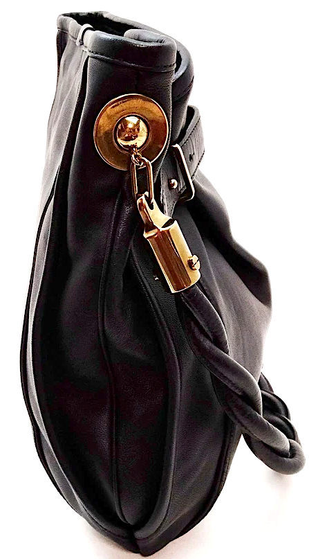 Chloe Paris. Vintage PHOEBE PHILO. Black Leather Shoulder Bag w/Braided Handle